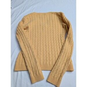Neiman Marcus Cashmere Collection 100% Cashmere Cable Knit V-Neck Sweater, Size